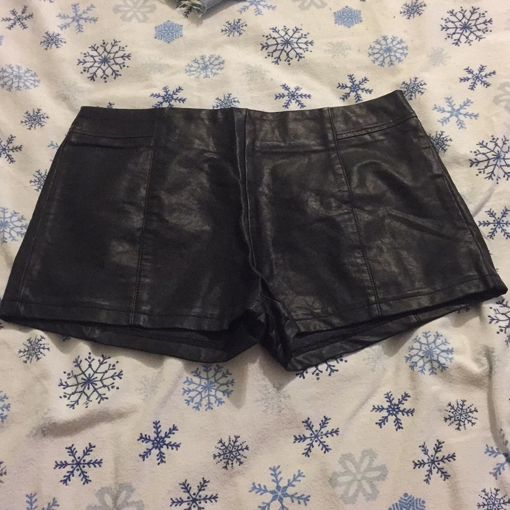Leather shorts
